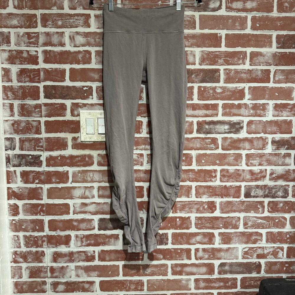 Lululemon Inner Glow Ruched Leggings Size 4 Washed Half Moon Gray Yoga Workout